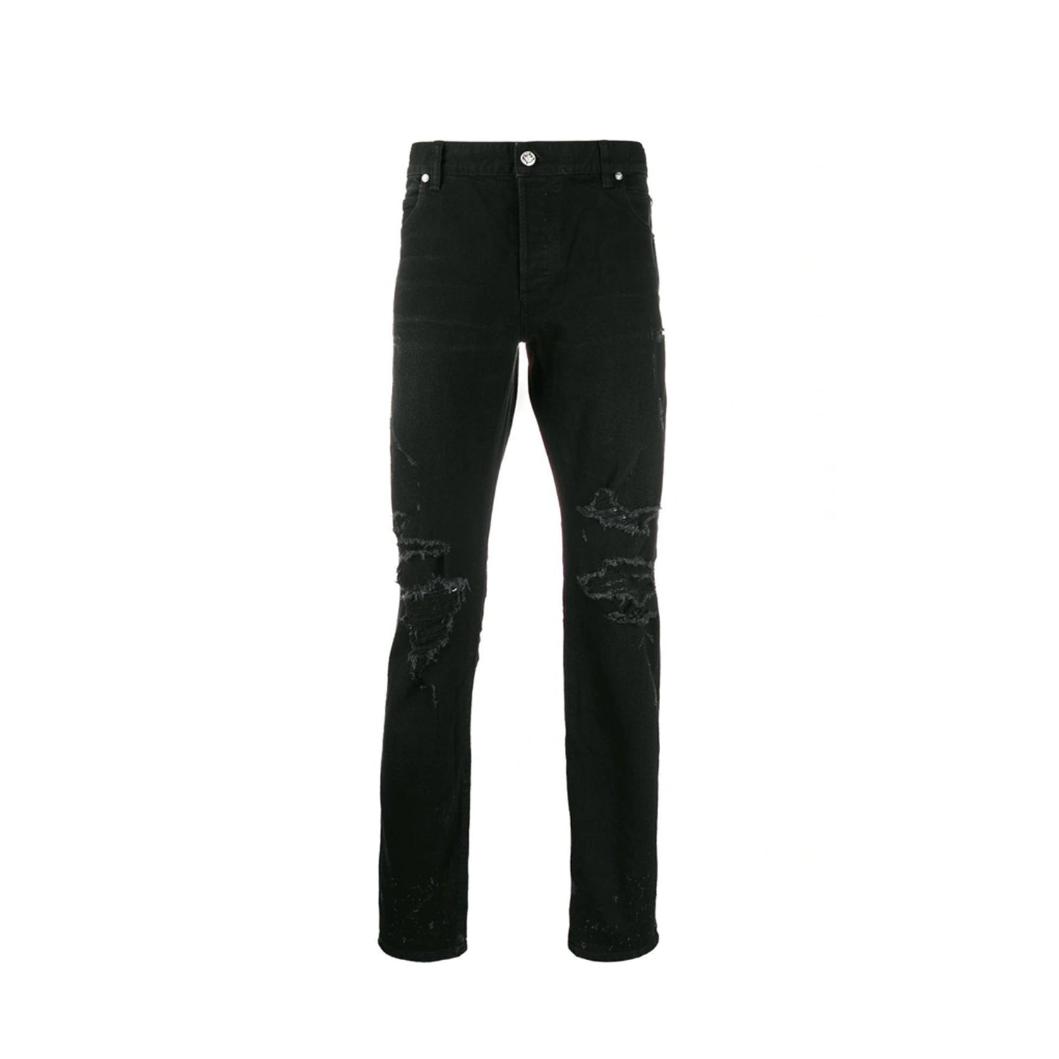Balmain faded-denim straight-leg Jeans - Farfetch